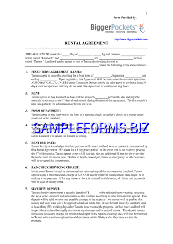 Rental Contract Template 2